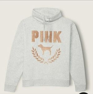 Victorias Secret PINK Everyday Lounge Cowl neck Pullover Gray XXL